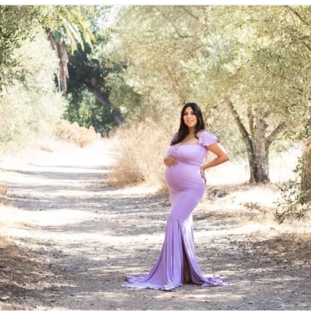 Sew Trendy Size Large Elegant Lavender Maternity Gown